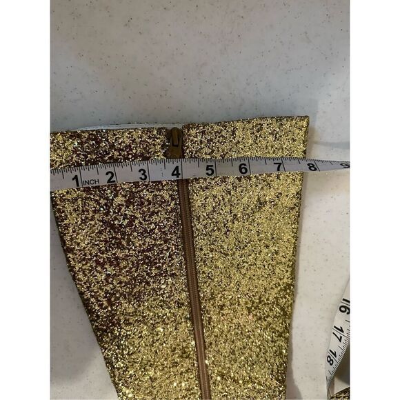 Ellie Women's Gold Glitter Go-Go Chelsea Boots Size 10 - Picture 5 of 9